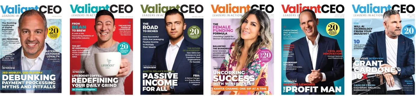 Valiant CEO magazine covers featuring Evolution X members
